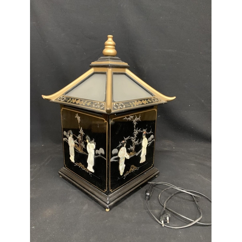 666 - Chinoiserie pagoda lantern, height 54cms