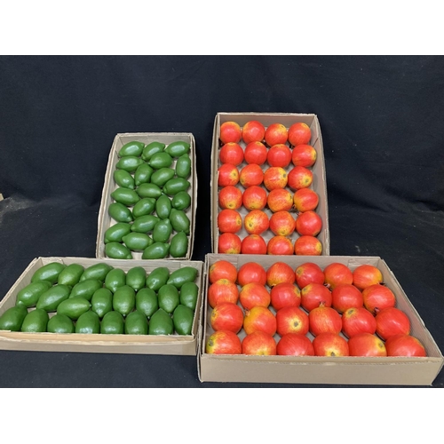 675 - 2 boxes of 24 pomegranates and 2 boxes of 24 limes, artificial fruits