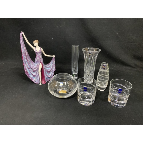 681 - Gleneagles  Crystal glassware and Royal Worcester Dancing by Moonlight Figure height 30cms