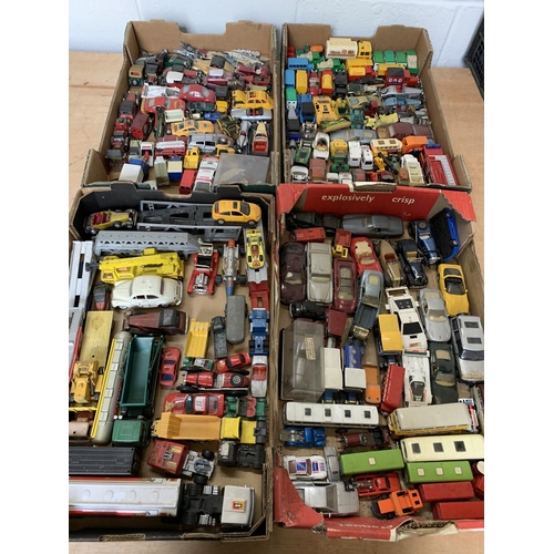 816 - Four trays of Die cast model vehicles