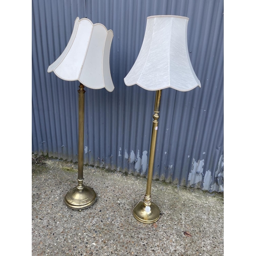 103 - Two brass standard lamps