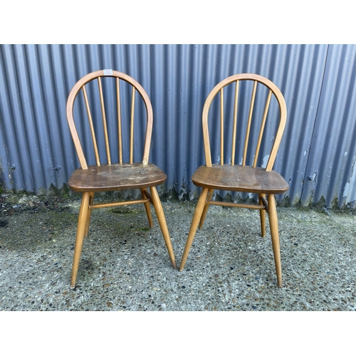 12 - A pair of ercol kitchen chairs