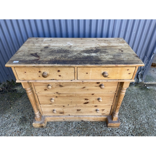 17 - A scotch style solid pine chest of five drawers