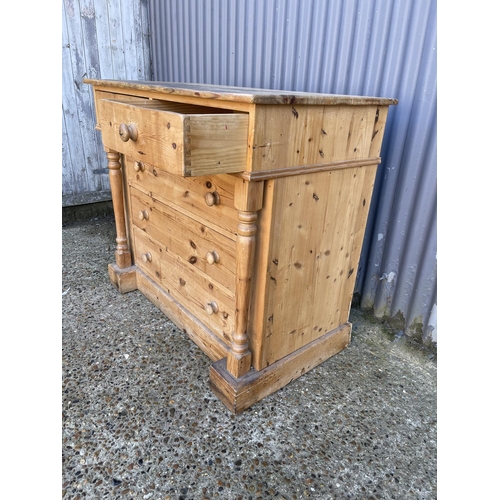 17 - A scotch style solid pine chest of five drawers