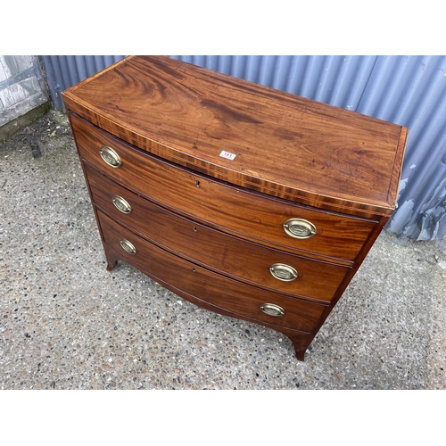 181 - A victorian mahogany bow front chest of three drawers