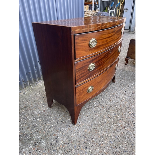 181 - A victorian mahogany bow front chest of three drawers