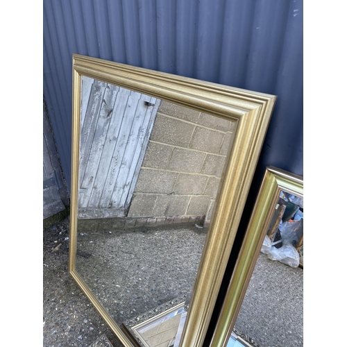 184 - Three gold gilt framed mirrors