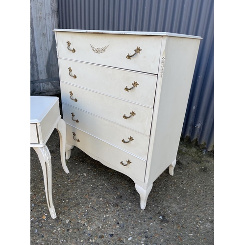 245 - A french style white painted hand matching bedside