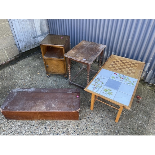 265 - Two occasional tables, bedside and mahogany box