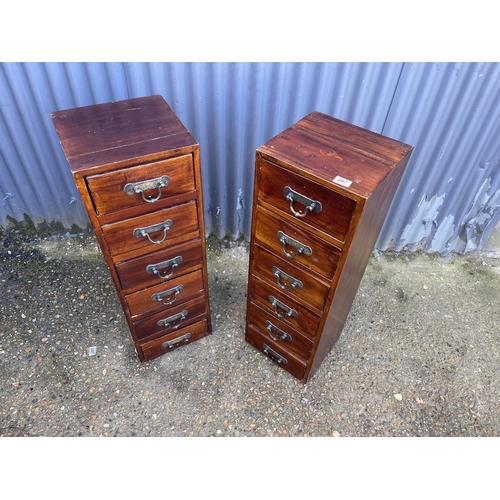 267 - A pair of  slim six drawer chests