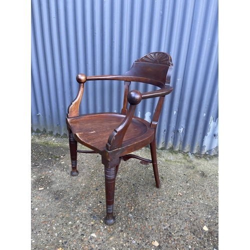 271 - An unusual mahogany smokers bow chair