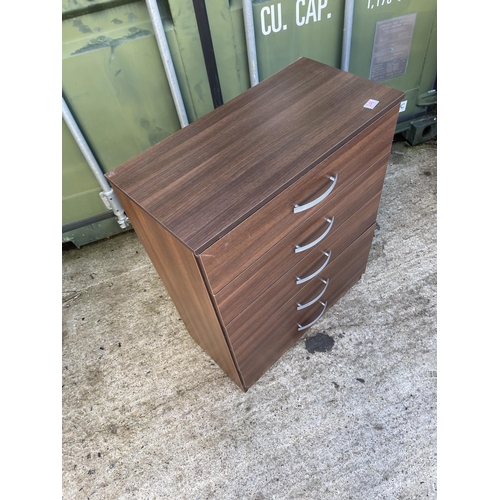 346 - A modern brown chest of five drawers