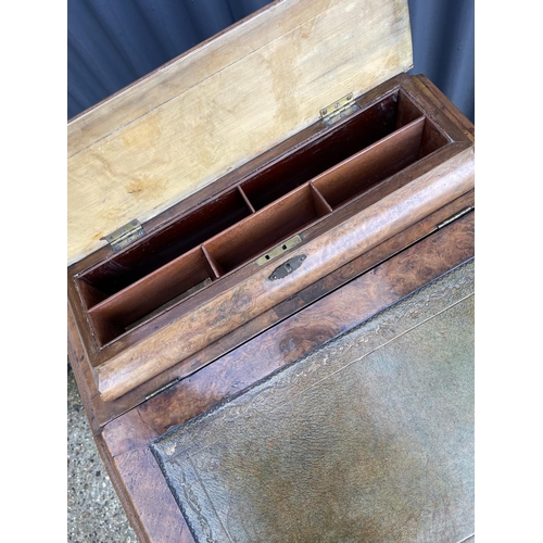 357 - A victorian walnut bureau with four drawers and four dummy drawers