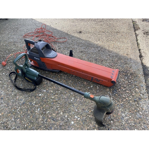 450 - A Flymo garden vac and a electric strimmer