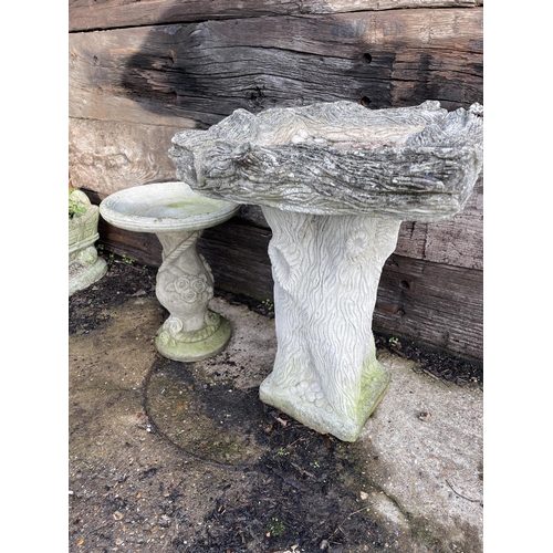 480 - Two concrete bird baths