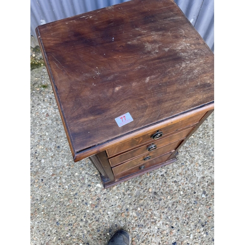 77 - A slim Victorian chest of four drawers