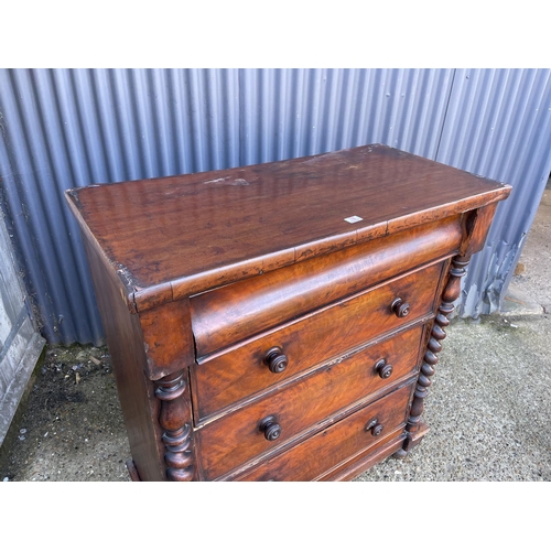 78 - A Victorian scotch chest of four drawers for repair or restoration