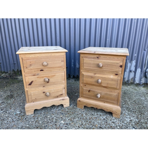 8 - A pair of country pine bedsides