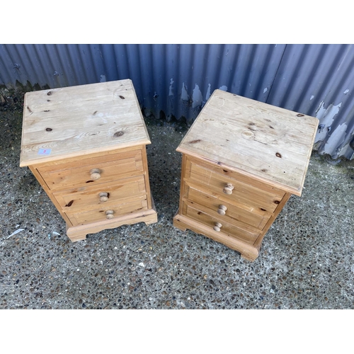 8 - A pair of country pine bedsides