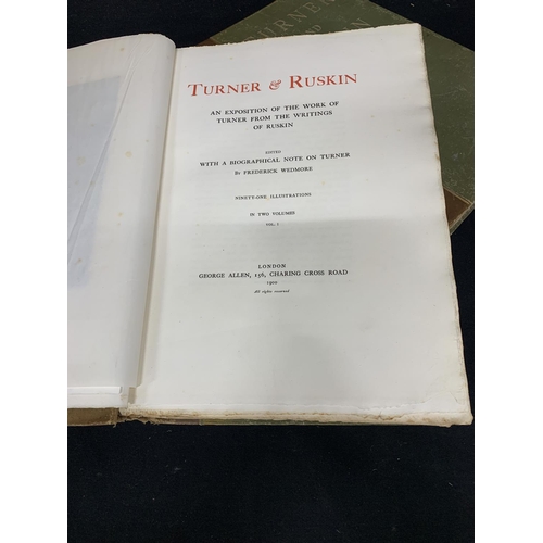 1052 - Two volumes deluxe edition Turner and Ruskin by Wedmore number 28/160 limited edition