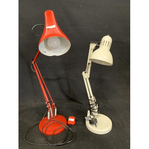 1067 - Red Anglepoise lamp and one other desk lamp