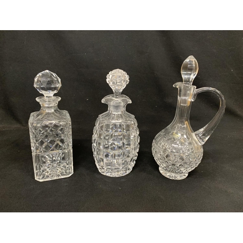 533 - Three cut glass Decanters (no damage)