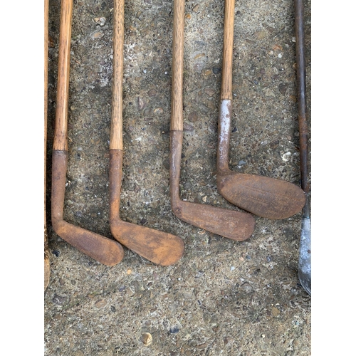 708 - Vintage Golf Clubs with Bag & Balls