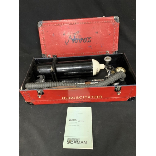 717 - Vintage cased Novox resuscitator from a Fire Engine