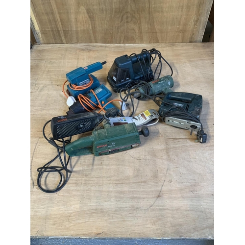 721 - Bosch belt sander and five other electrical tools