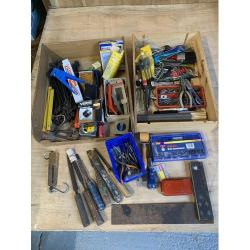 739 - Two trays of small tools