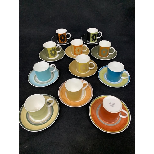 783 - Eleven vintage 1960's Susie Cooper coffee cups and saucers