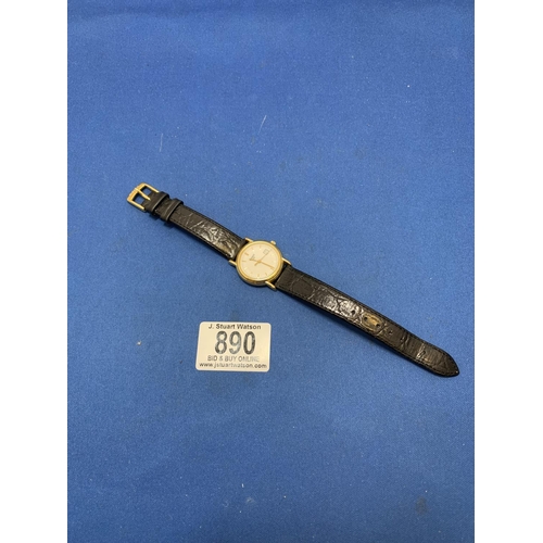 890 - Ladies Tissot 18ct Gold Watch with original strap