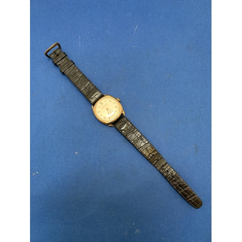 893 - Vintage 9ct Gold Pierce Wristwatch, case weighs 6 gms