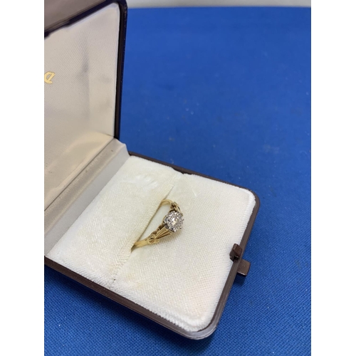 910 - Hallmarked 18ct Gold Solitaire Diamond Ring, size Q, 2.9gms