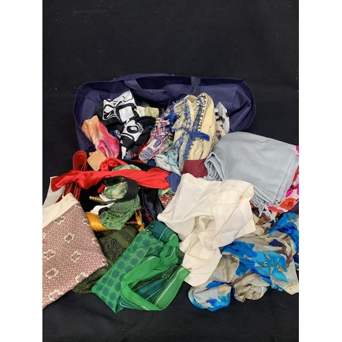 1011 - Large bag of scarves and belts and bag of vintage clothes(2)