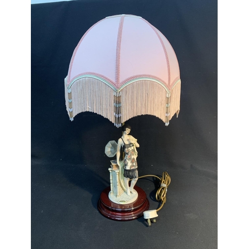 1019 - Florence Giuseppe Armani Limited Edition Gramophone Lady Figure Lamp, overall height 67 cms