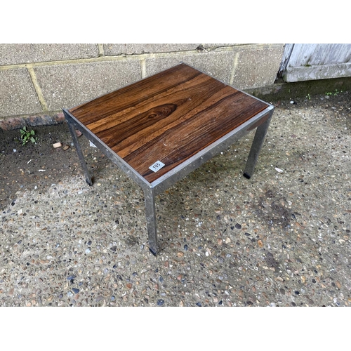 105 - A merrow associates style rosewood and chrome side table