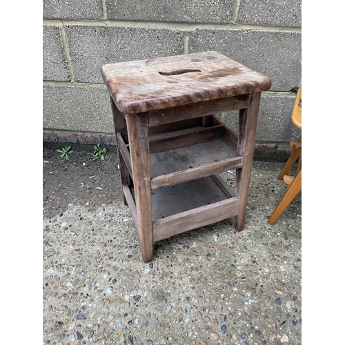 114 - A lab stool and a retro coffee table