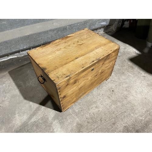 131 - A solid pine blanket box chest