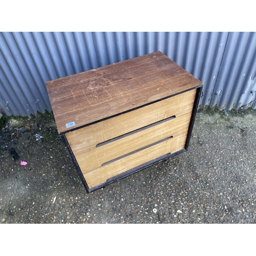 240 - A mid century stag chest of three drawers for restoration