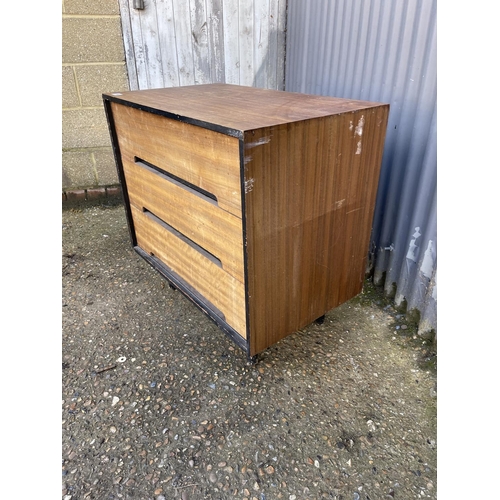 240 - A mid century stag chest of three drawers for restoration