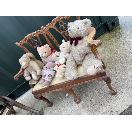 319 - A vintage dolls/ childs high chair together with a reproduction dolls seat