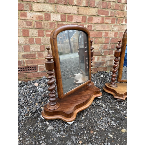 342 - Two victorian mahogany swing mirrors