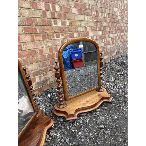 342 - Two victorian mahogany swing mirrors