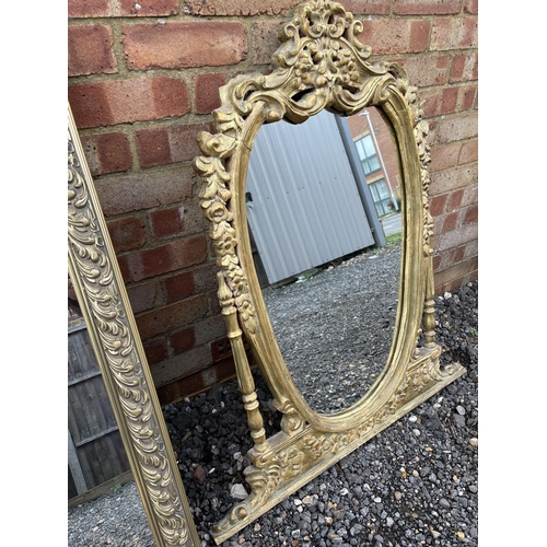 350 - Two modern large gold gilt framed mirrors