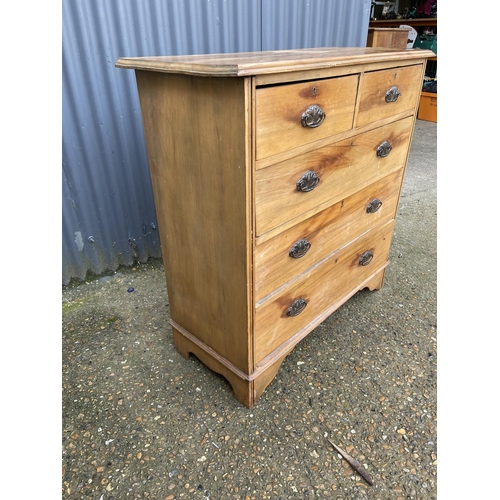 42 - An Edwardian satinwood chest of five drawers