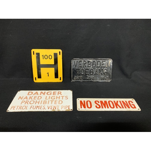 498 - 4 enamel industrial signs,