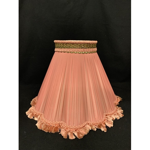 507 - Large vintage pleated standard lamp shade, height 43cms