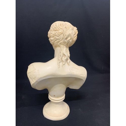 545 - Composition bust of a girl, height 51cms