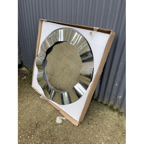 57 - Modern circular wall mirror 100cm diameter